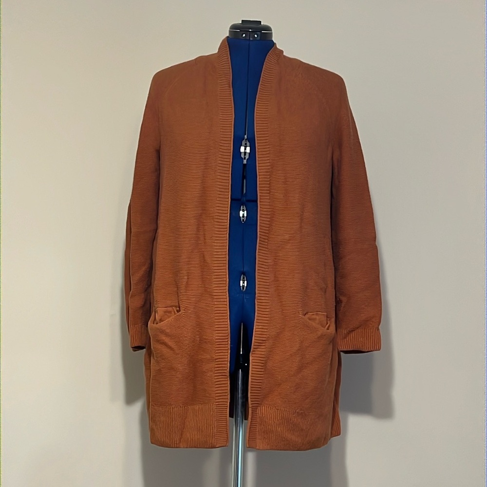 Talbots Burnt Orange Cardigan Sweater Petite Large
